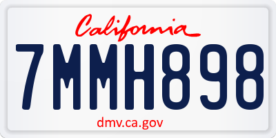 CA license plate 7MMH898