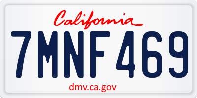CA license plate 7MNF469