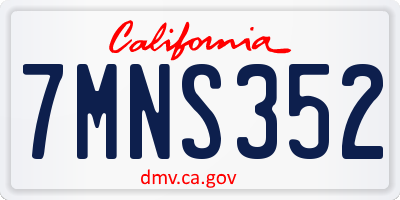CA license plate 7MNS352