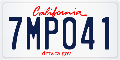 CA license plate 7MP041