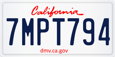 CA license plate 7MPT794