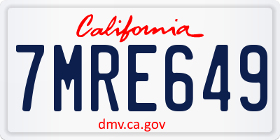 CA license plate 7MRE649