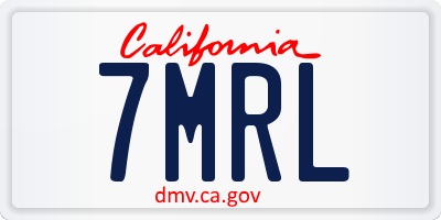 CA license plate 7MRL