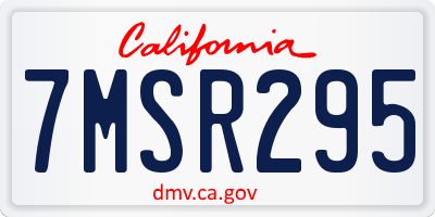 CA license plate 7MSR295
