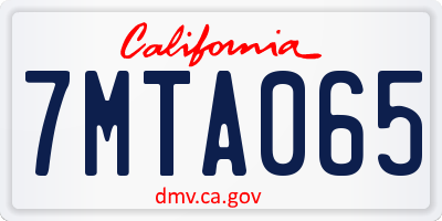 CA license plate 7MTA065