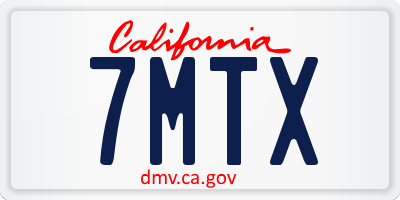 CA license plate 7MTX