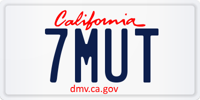 CA license plate 7MUT