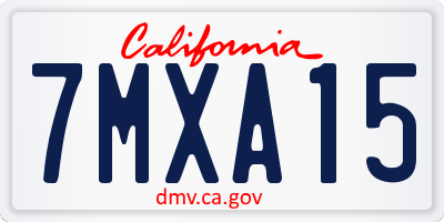 CA license plate 7MXA15