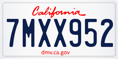 CA license plate 7MXX952