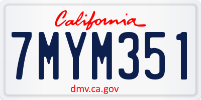 CA license plate 7MYM351