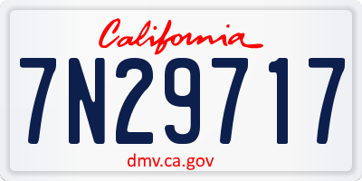 CA license plate 7N29717