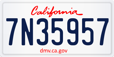 CA license plate 7N35957