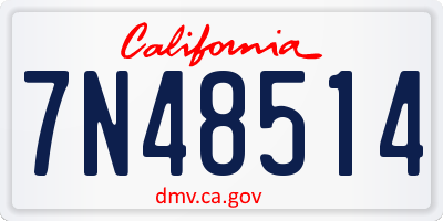 CA license plate 7N48514