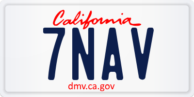 CA license plate 7NAV