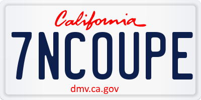 CA license plate 7NCOUPE