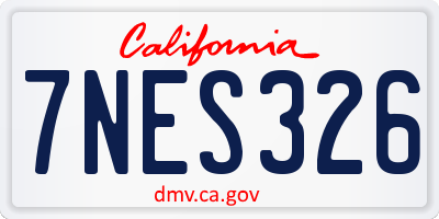 CA license plate 7NES326