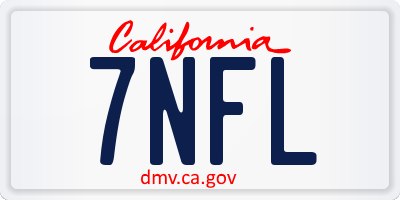 CA license plate 7NFL