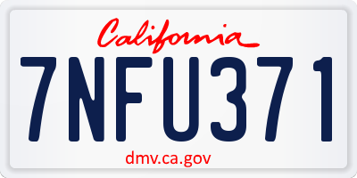 CA license plate 7NFU371