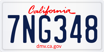 CA license plate 7NG348