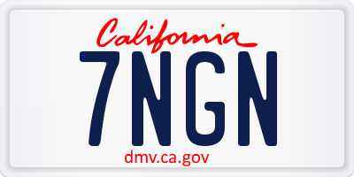 CA license plate 7NGN