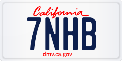 CA license plate 7NHB