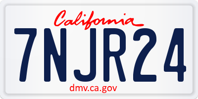 CA license plate 7NJR24