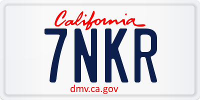 CA license plate 7NKR