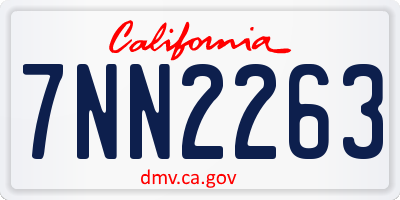 CA license plate 7NN2263