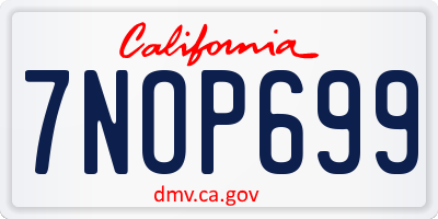 CA license plate 7NOP699