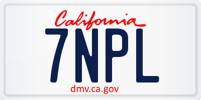 CA license plate 7NPL