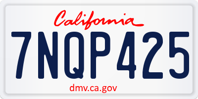 CA license plate 7NQP425