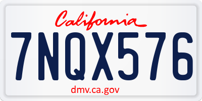 CA license plate 7NQX576