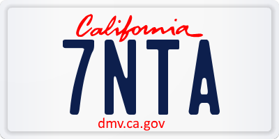 CA license plate 7NTA