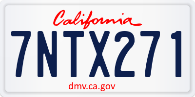 CA license plate 7NTX271