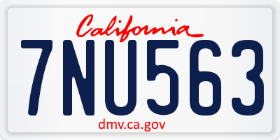 CA license plate 7NU563