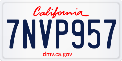 CA license plate 7NVP957