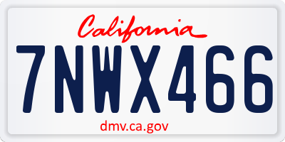 CA license plate 7NWX466