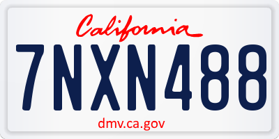 CA license plate 7NXN488
