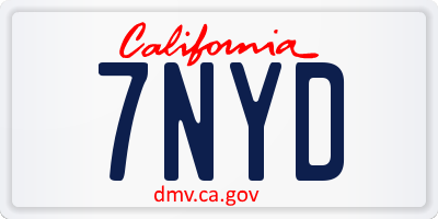 CA license plate 7NYD