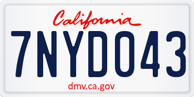 CA license plate 7NYD043
