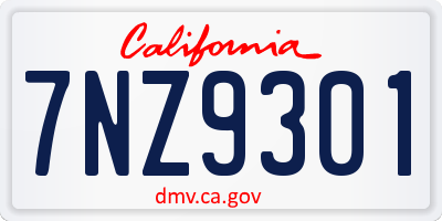 CA license plate 7NZ9301