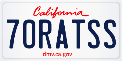 CA license plate 7ORATSS