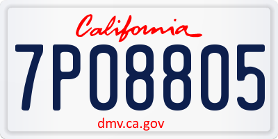 CA license plate 7P08805