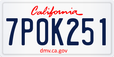 CA license plate 7P0K251