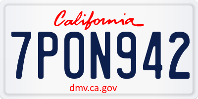 CA license plate 7P0N942