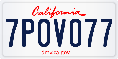 CA license plate 7P0V077