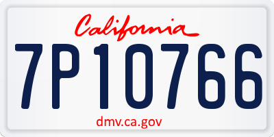 CA license plate 7P10766