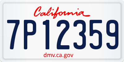 CA license plate 7P12359