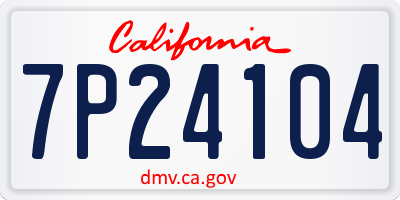 CA license plate 7P24104