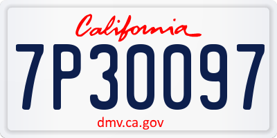 CA license plate 7P30097